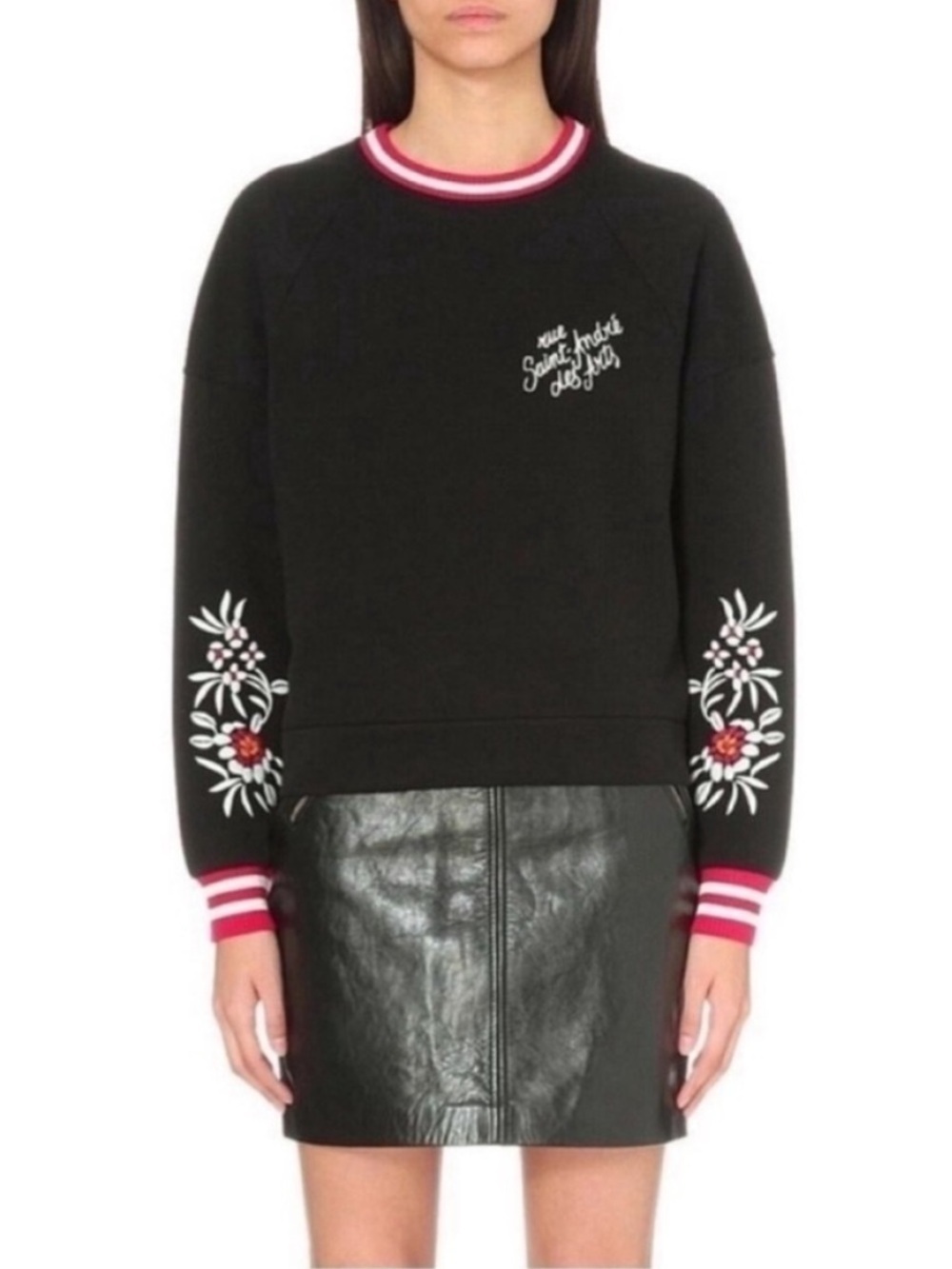 Maje Embroidered Floral Sweatshirt